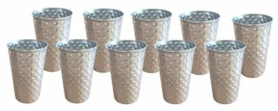 Edelstahl Becher 500ml 10er-Set gehämmert Trinkbecher Metallbecher Camping Party - Bild 1 von 4