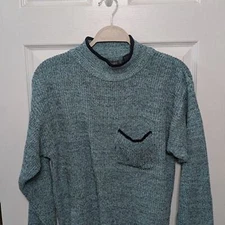 Vintage Gitano Sweater Womens Size Small Two Tone Blue 90s Style