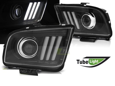 Projektorstrålkastare for Ford Mustang 2004-2009 Tube Light Black Freeshipping L