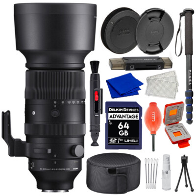 Sigma 60-600mm f/4.5-6.3 DG DN OS Sports Lens for Sony E w/ Essential Bundle