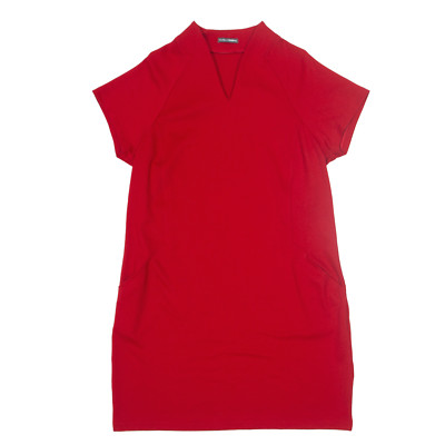 FIORELLA RUBINO Damen Shift-Kleid Rot Kurzarm Knielang Größe L