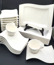 VILLEROY & BOCH NEW WAVE WHITE PORCELAIN PLATES, BOWLS OR CUPS YOUR CHOICE NEW