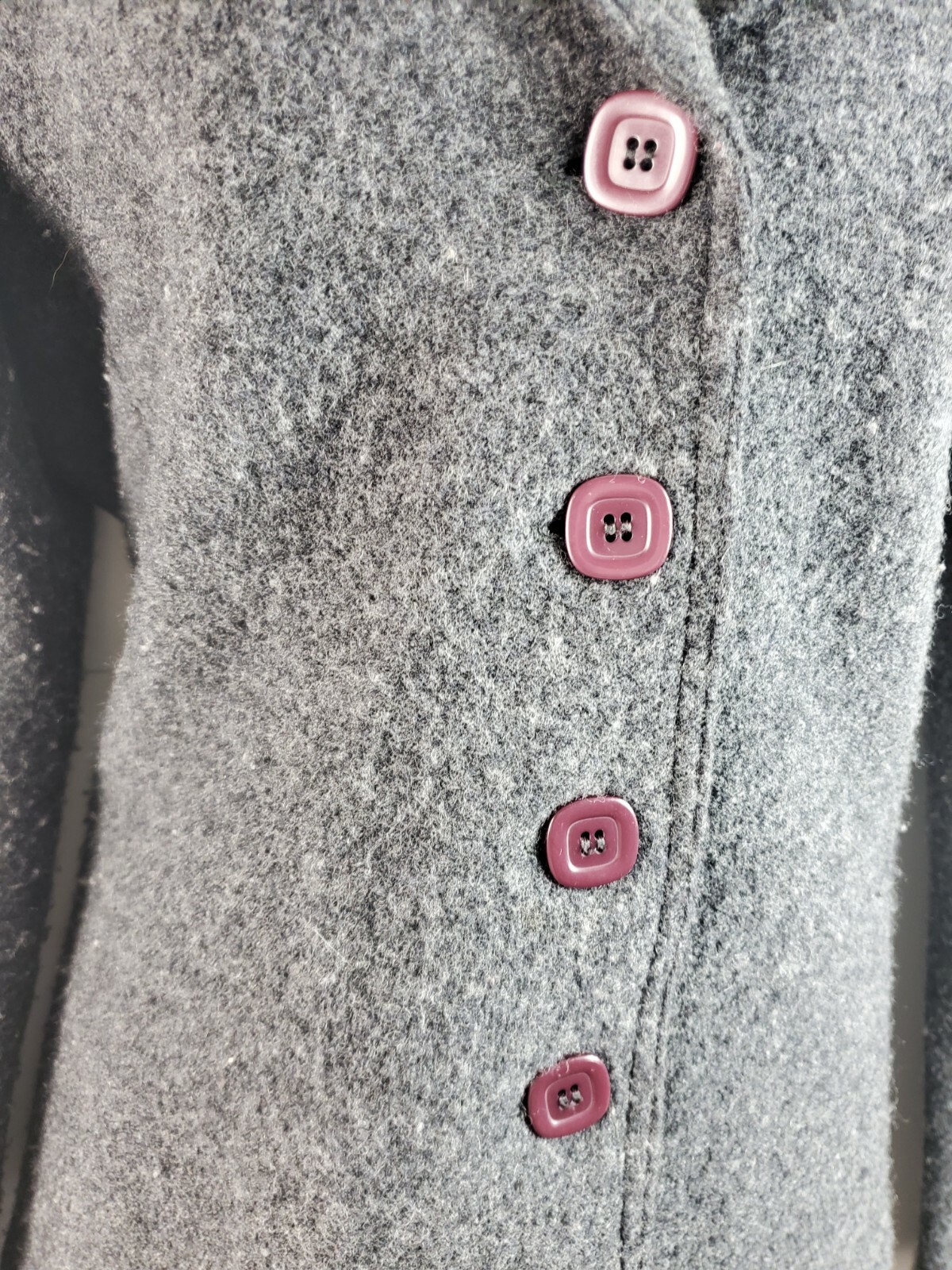 Willi Smith Jacket Wool Gray Small Button Up Ches… - image 2