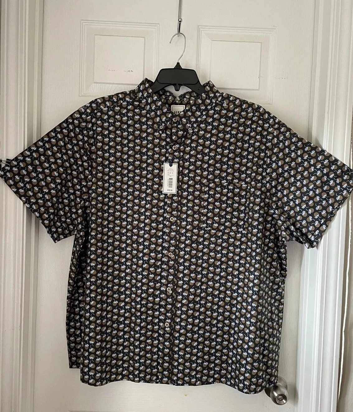 ROWM Big Men’s Short Sleeve Beach Shirt - 100% Cotton - Size 3XL B - MSRP $52