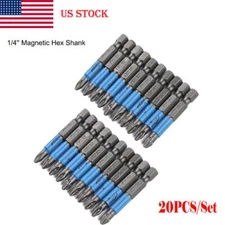 20Pcs/Set Anti-slip 1/4''Hex Shank PH2 Magnetic Phillips Screwdriver Drill Bits