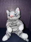 Ty Beanie Baby - PRANCE the Grey Tabby Cat Vintage 1997 MINT plush w/tags