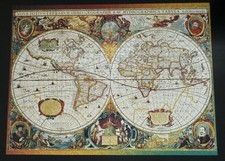 Antique Map 1000 Piece Jigsaw Puzzle Completed Framed 20x28"