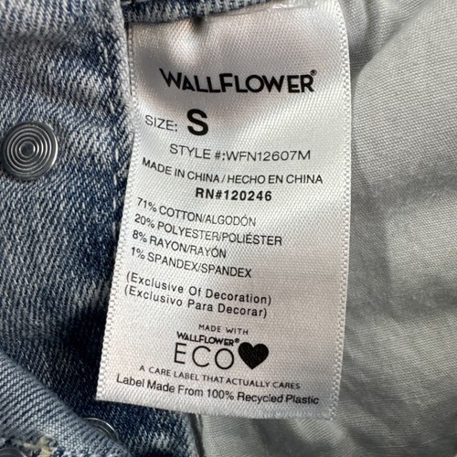 Wallflower Overall Shorts Girls Juniors Size Small 8-12 Denim Jean Jumper Light - Picture 11 of 11