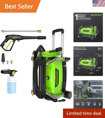 #ad 2100 PSI SGS Certified 1.2 GPM 13Amp Compact Electric Pressure Washer Telesco... $287.99