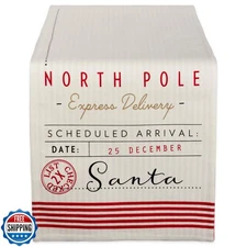 DII Christmas Kitchen Table Décor, Reversible Table Runner, 14x72, Off-White 