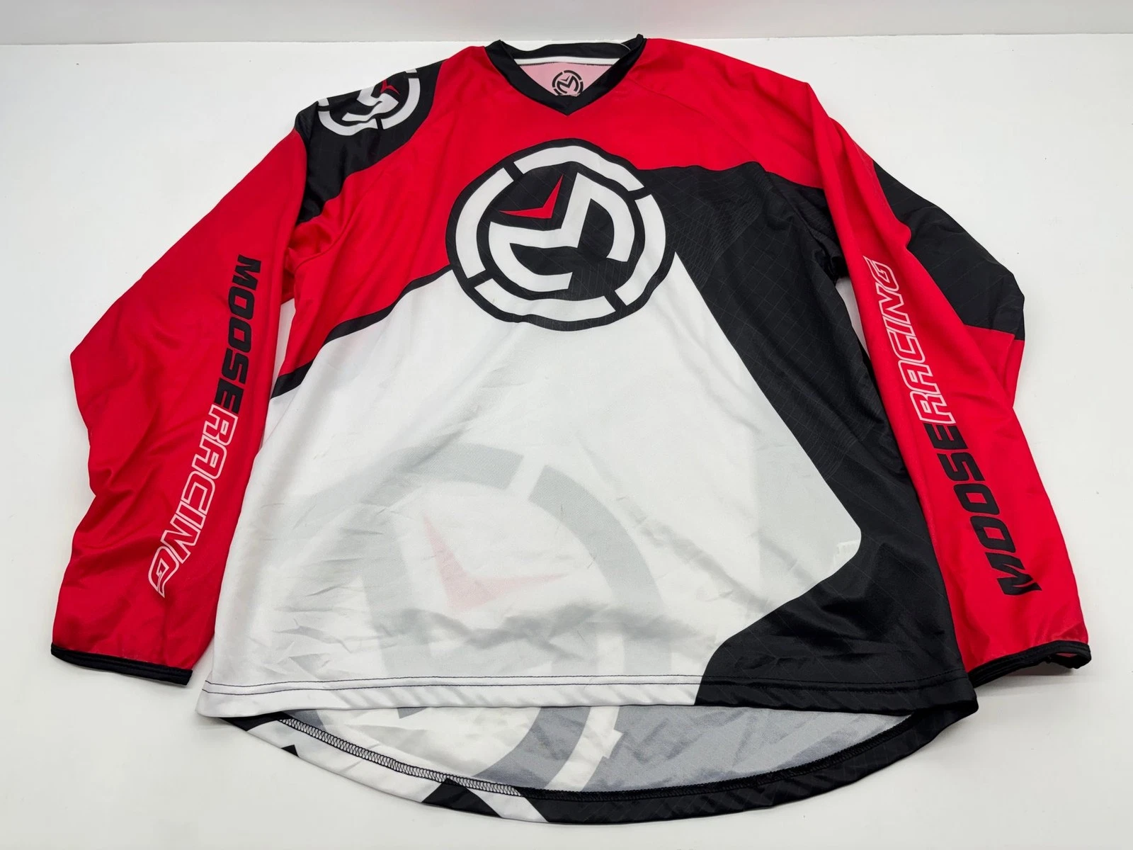 Moose Racing Men's Jersey Large White Red Black L Riding Shirt Apparel Gear MX