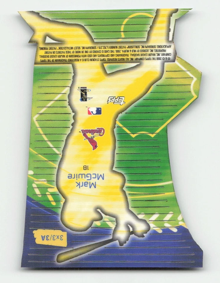 2000 Stadium Club #3A Mark McGwire BASEBALL St. Louis Cardinals - Image 2 of 2