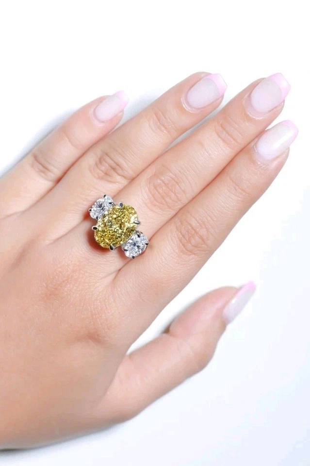 Anillo de diamantes champán tratados con certificación de 10 quilates con detalles de diamantes. Plata 925 Foto 4 de 4