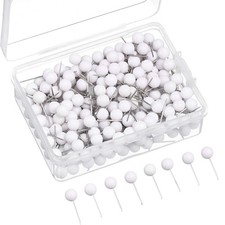 Map Tacks Push Pins Small Size 300 Packs White, 1/5 Inch 1/ 5 Inch, White