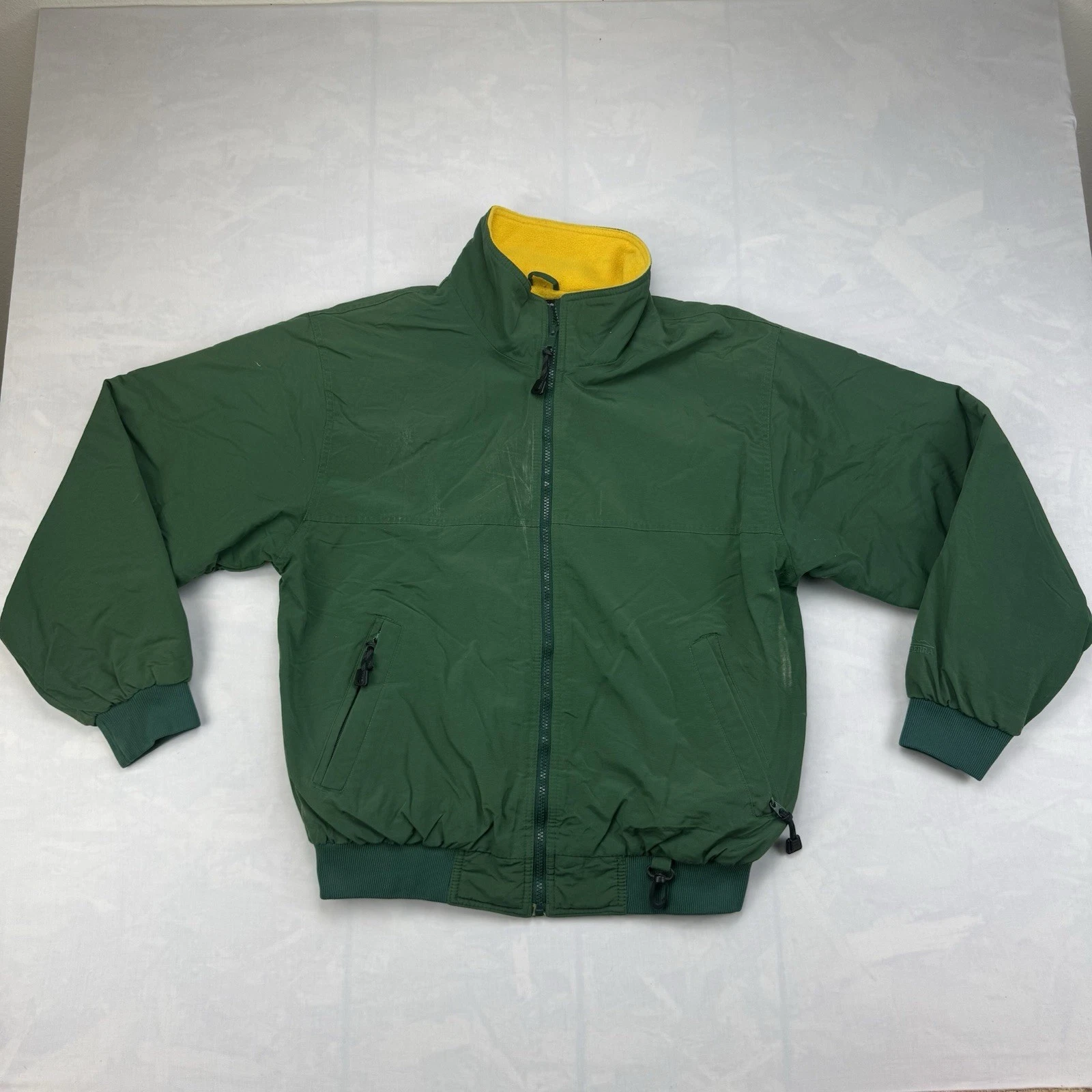 White Sierra Green Yellow Insulated Full Zip Jacket Men’s M Fleece Lined
