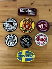 8 Gun Embroidered Hook & Loop Patches Glock Ruger NEF H&K H&R Taurus Mitchell...