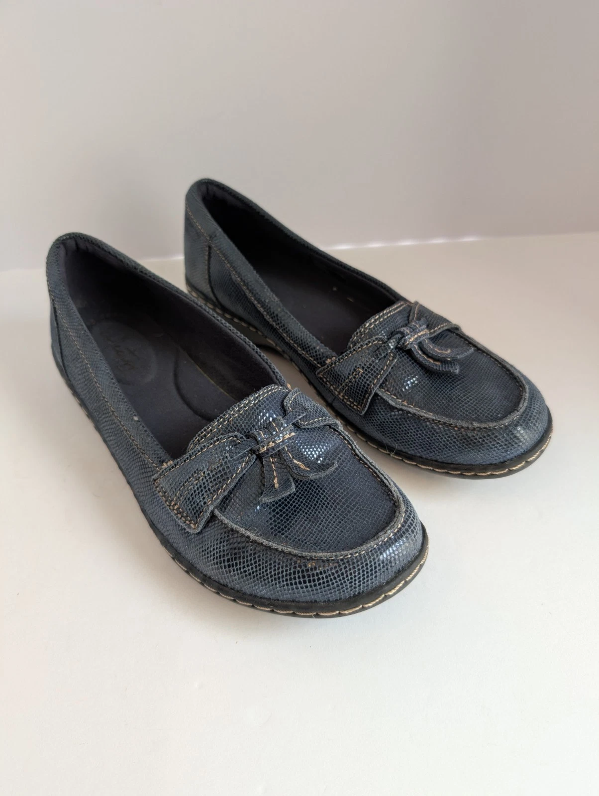 Mocassino donna Clarks Collection taglia 7 blu scarpe basse