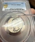 1957 Washington Quarter PCGS MS67 (PCGS Shield )Rainbow Toning