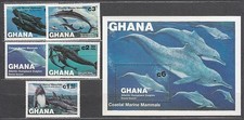 Ghana - Mail 1983 Yvert 781/5+H.98 ** Mnh Marine Fauna