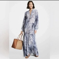 Michael Kors Womens Wave Print Georgette Kaftan Dress Sz Xs New Cruise Resort