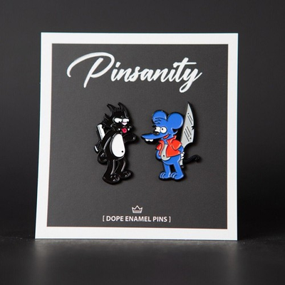 #ad Itchy and Scratchy Show Enamel Pin Set Fast Shipping from USA The Simpsons $10.00