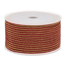 15 Yards x 2.5 mm Braided Cord, Metallic Bracelet Knotting Wine Red