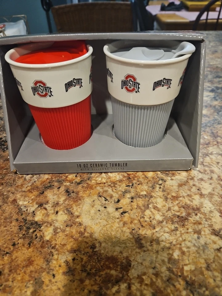 Juego de 2 tazas de café con vaso de cerámica Ohio State Buckeyes de 10 OZ Foto 2 de 2