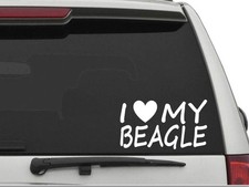 I LOVE MY BEAGLE Sticker Decal FREE SHIPPING Car Truck HEART CW1443