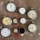 Antique Pocket Watch Lot Parts Hampden Elgin Railroad