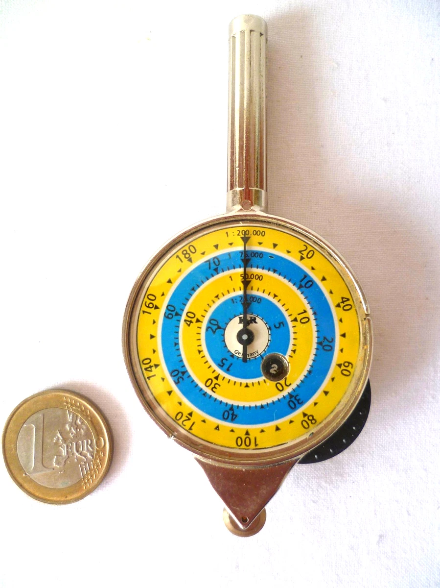 Curvimètre ancien, mesureur de distance sur carte