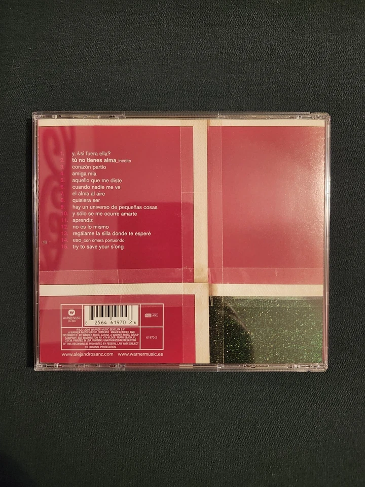 Grandes Exitos 97-04 by Alejandro Sanz (CD, 2004) Warner Music Latina Very Good. - Image 2 of 3