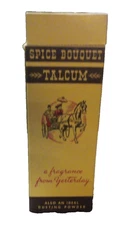 Vintage S. P. Laboratories Talcom Spice Bouquet in Cardboard Container 3/4 full!