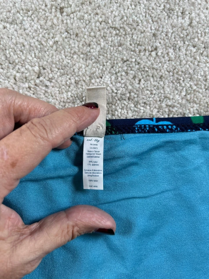 Calças de natação femininas American Eagle azul verde XXL elastano de náilon - Imagem 4 de 4