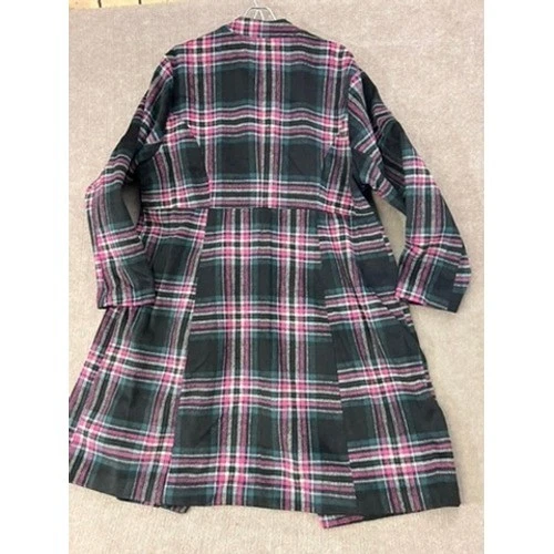 Torrid Women's Plaid Wool Blend Coat Jacket Size 2 (XXL) Black Pink Teal Lined - Image 2 of 4