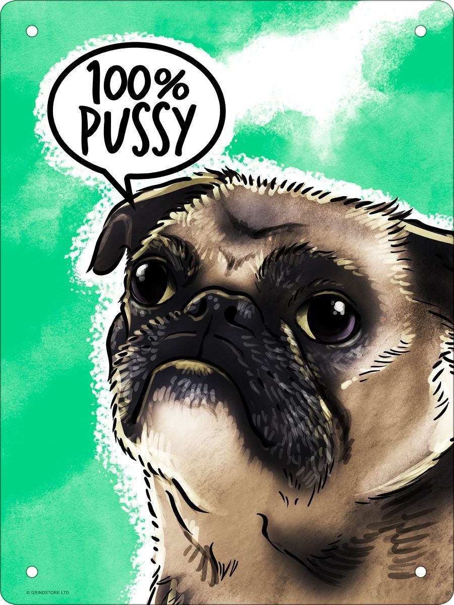 Cute But Abusive 100% Pussy Mini Tin Sign