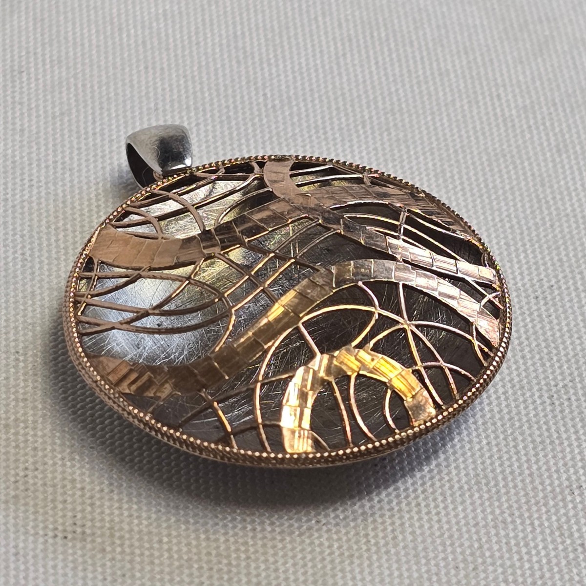 Sterling Silver Pendant 11.3g Fine Jewelry Line Art Hollow Charm View 4