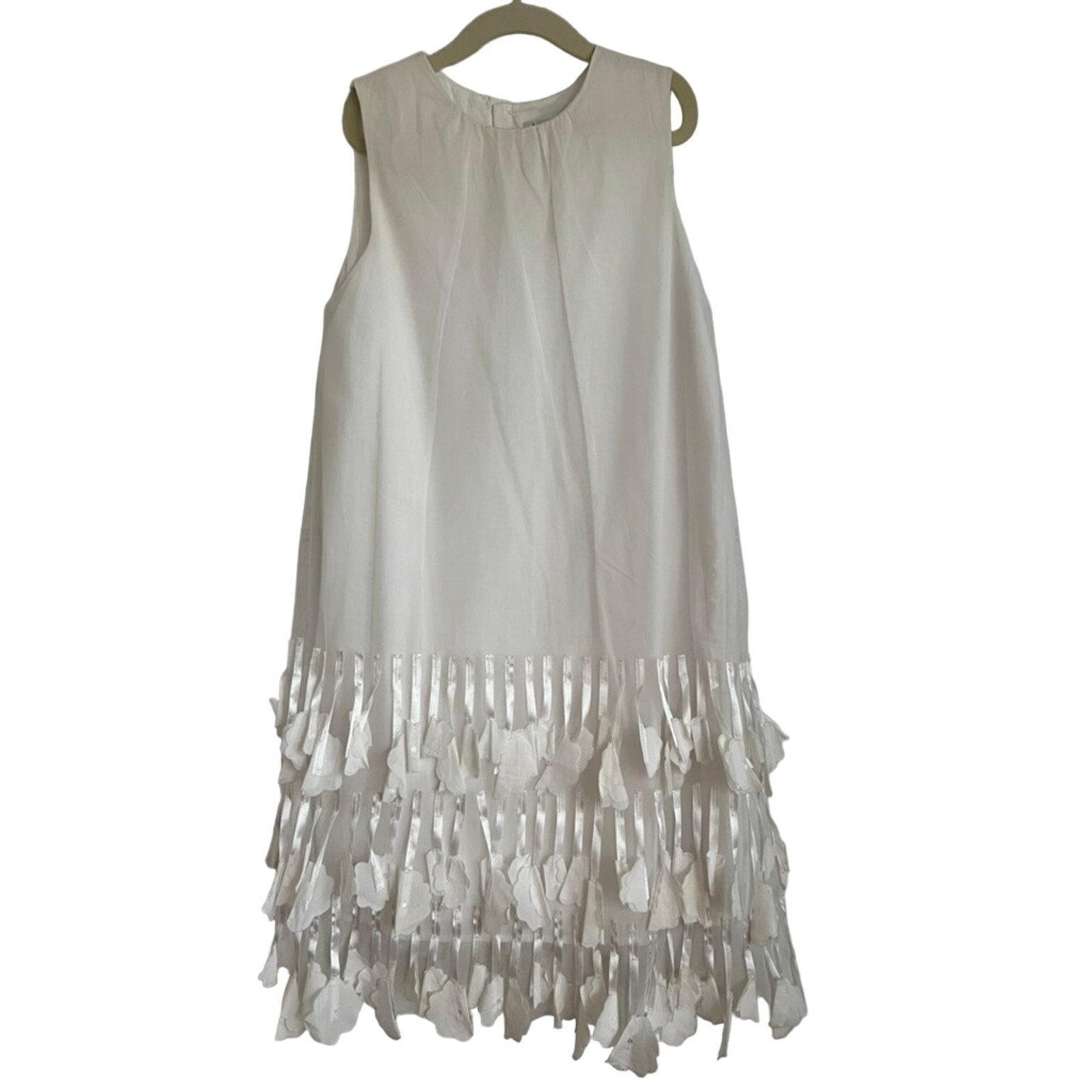 Vestido Charabia Blanco Tul Overly Flor Flecos Boda Pascua (talla 10A)