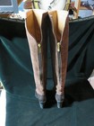 RODEBJER Brown Suede & Leather Knee High Boots 3 ½” Heel sz 6.5-7 EUC! — photo 4