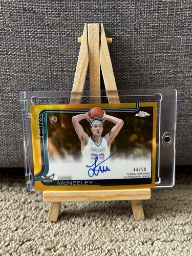2025-26 Topps Chrome-Rookie Autographs Liam McNeeley #TCAR-LM Gold Refractor /50