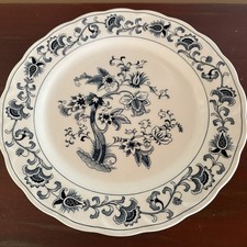 Vintage Nikko Ming Tree 10.25” Dinner Plate Blue & White Japan