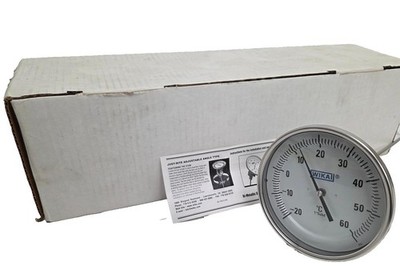Wika Bimetal TI.52 Thermometer, Union, 5'' Dia, Adj Angle, -20-60°C, 12''Length