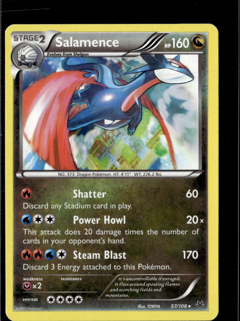 Pokemon Salamence 57/108 Roaring Skies Holo Rare 2 Card Lot