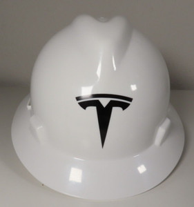 Tesla Employee Hard Hat Helmet Safety White MSA Adjustable M Sportex Collectible