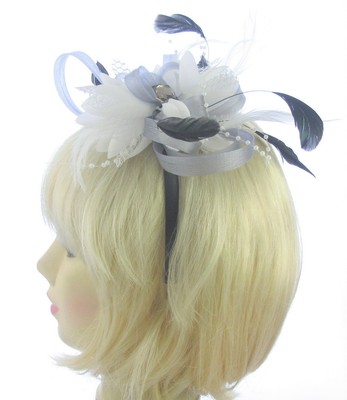 Flower Beaded center Headband Fascinator Weddings Ladies Day Race Royal Ascot