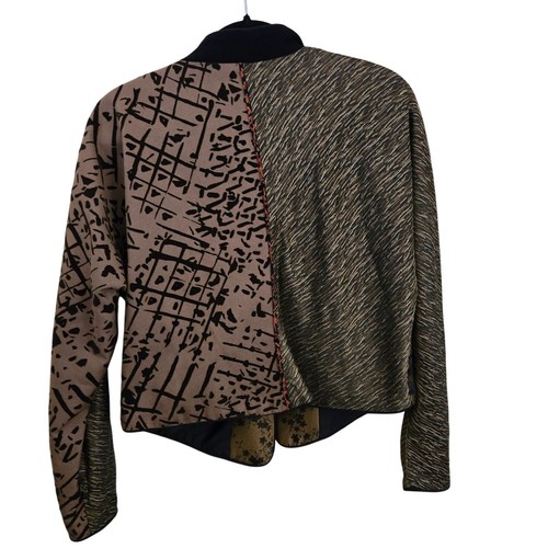 Kd. Spring Vintage Mixed Media Mixed Button Metallic Bolero Jacket Size XL - Picture 2 of 11