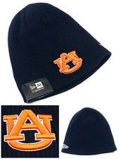Auburn Tigers New Era UnCuffed Toque Ribbed Beanie Blue Orange Knit Hat Cap