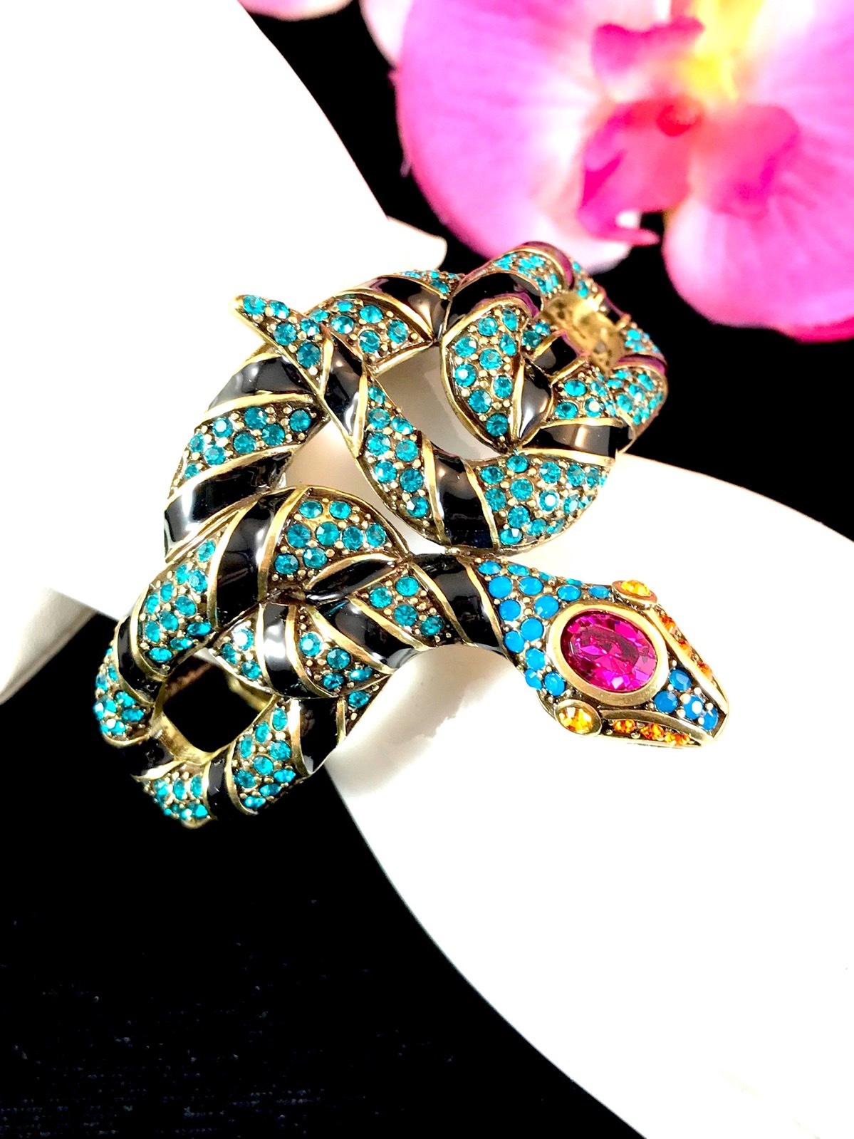 RARE SOLD OUT NIB HEIDI DAUS BLUE RHINESTONE COME SLITHER NECKLACE BRACELET SET image 6