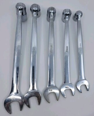 #ad Snap On Tools 12 Pt SAE Flex Head Open End Combo Wrench Set FHO20 FHO28 USA X5 $399.99