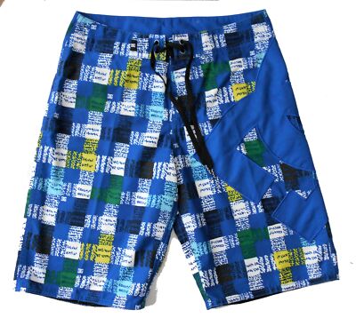 DC SHOES SWIMSUIT MENS SZ 28 SMALL BLUE PLAID BOARD SHORTS