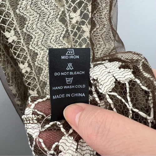 Vestido Pretty Angel Nuevo con Etiquetas de Encaje Mezcla de Seda Para Mujer Talla Grande Marrón Tostado Y2K - Imagen 7 de 9